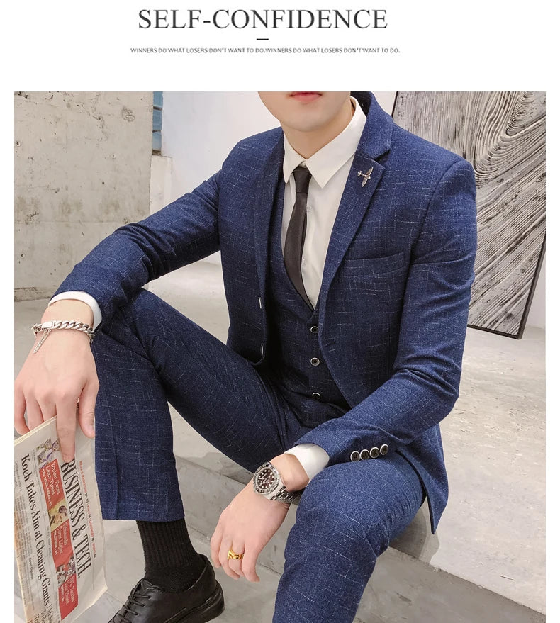 Refined Slim Wedding Suit Set