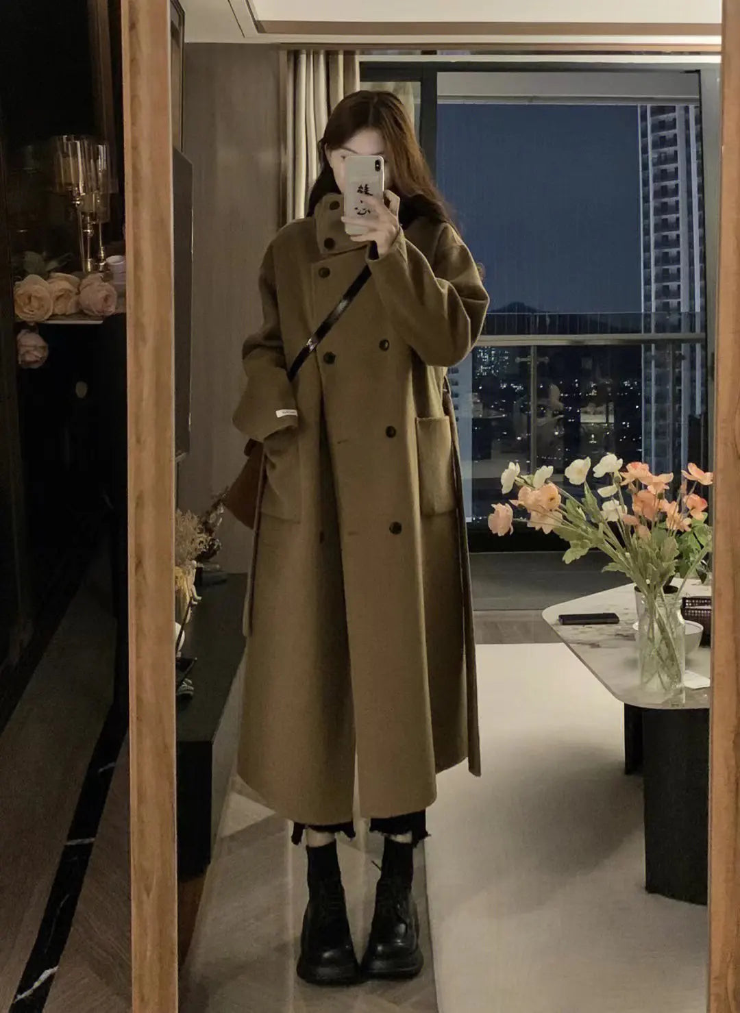 Sweet Double-Breasted Wool Coat