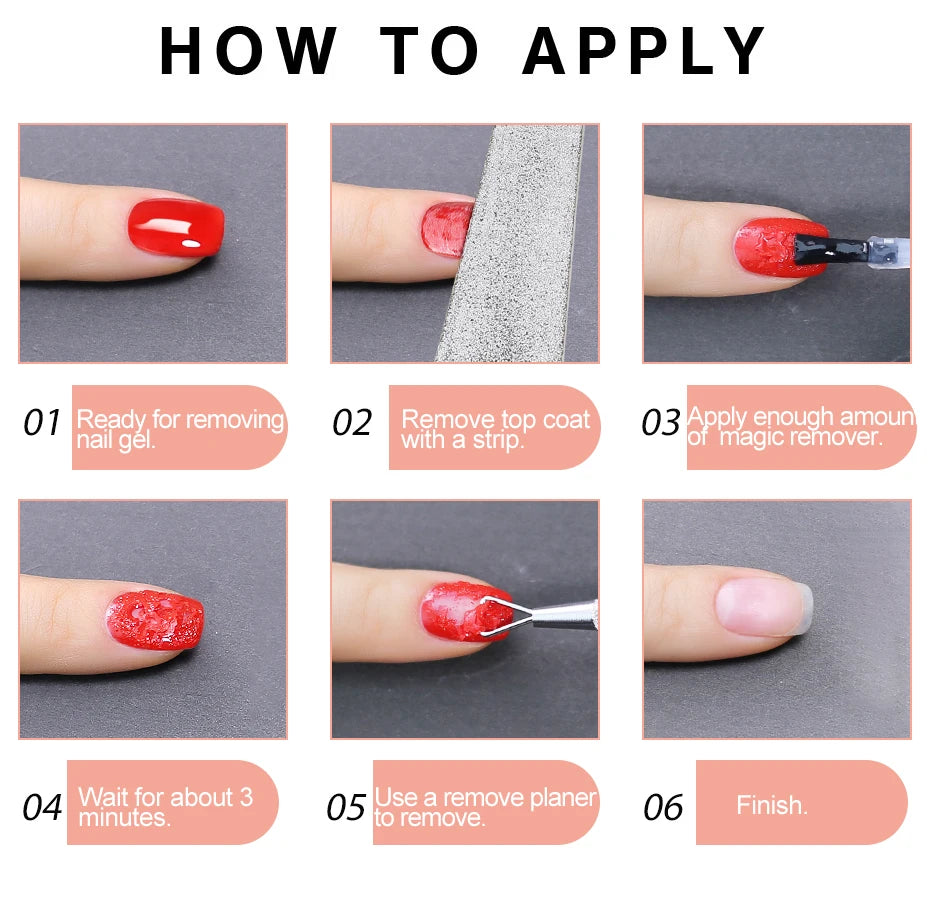 NAILCO 15ml Magic Remover Nail Gel Polish Remover UV Gel Polish Fast Remove Semi Permanent Varnish Polish Cancel Glue Gel Polish
