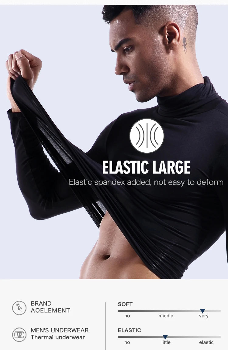 Autumn Winter Mens Turtleneck Sweaters Casual Thermal Long Sleeve Slim Fit Pullovers Stretch Basic Tops Sweatshirt Jumper TShirt