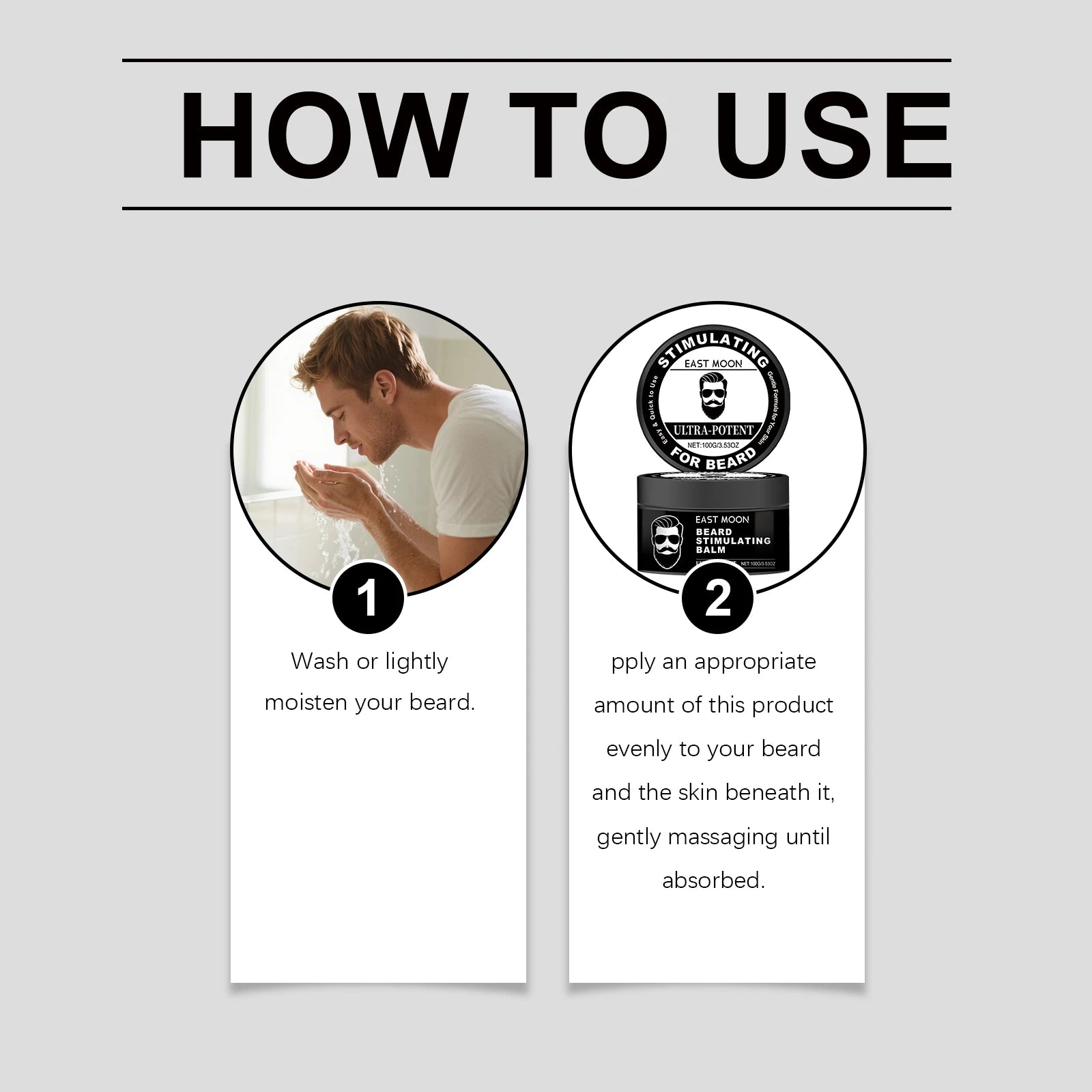 Men's Beard Care Balm – Softens Beards, Deep Nourishment, Soothes Redness, Non-Irritating, Suitable for Sensitive Skin