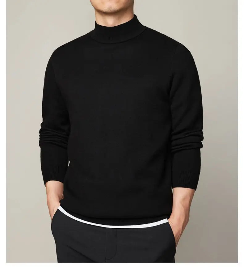 Mock Neck Slim Knit Sweater