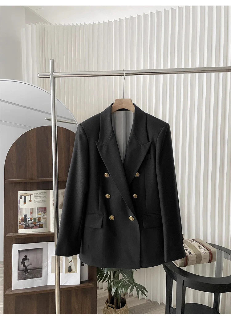 Elegant Peaked Lapel Suit Set