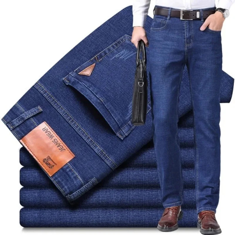 Classic Straight Stretch Denim Jeans