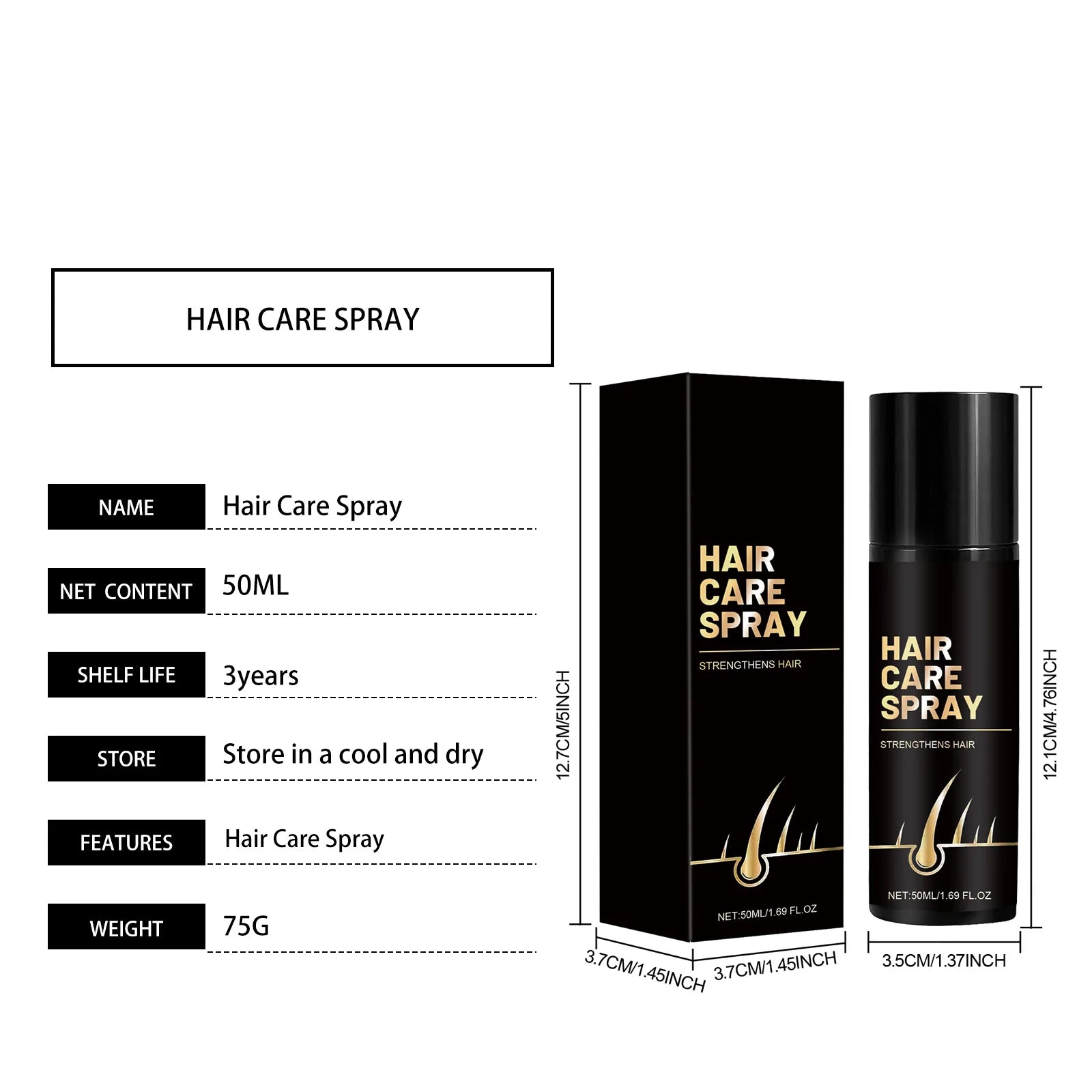 Hair Care Spray Nourish Gentle Skin-Friendly Moisturizing Quick Penetration Lightweight Shine Styling Damage Hair Root Treatment