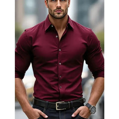 Smart Casual Elastic Shirt Men