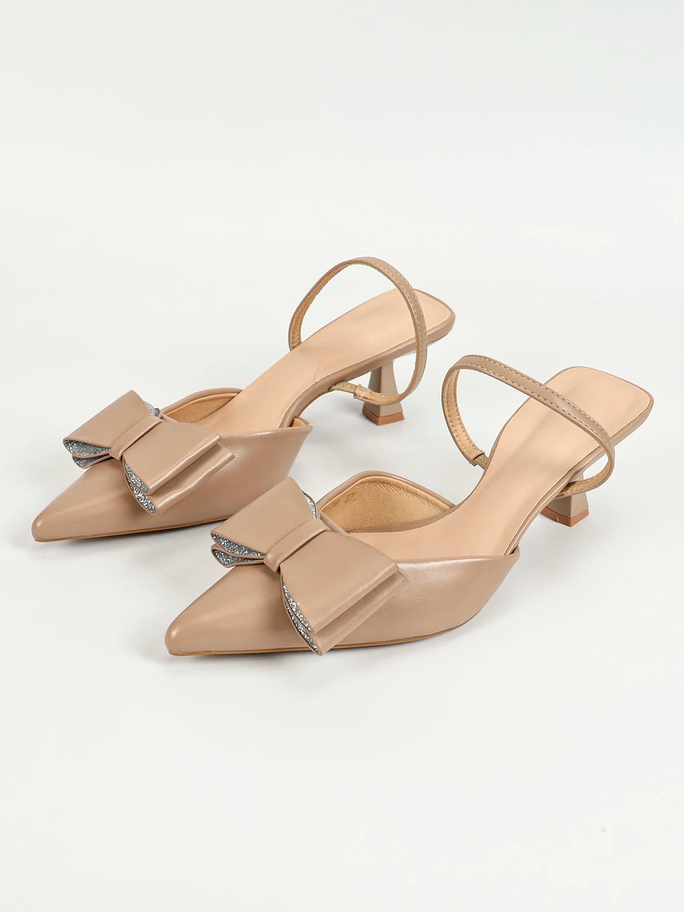 Women Bow Slingback Pointed Toe Pumps