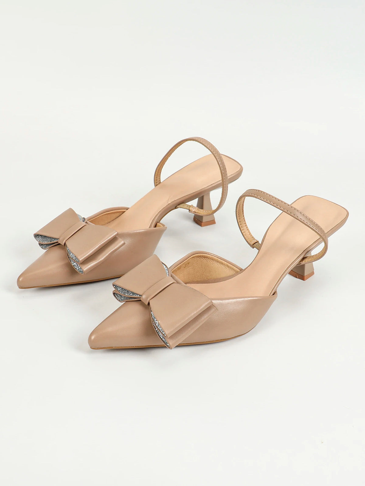 Women Bow Slingback Pointed Toe Pumps