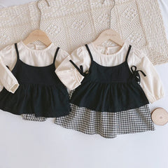 Plaid Baby A-Line Dress Suit