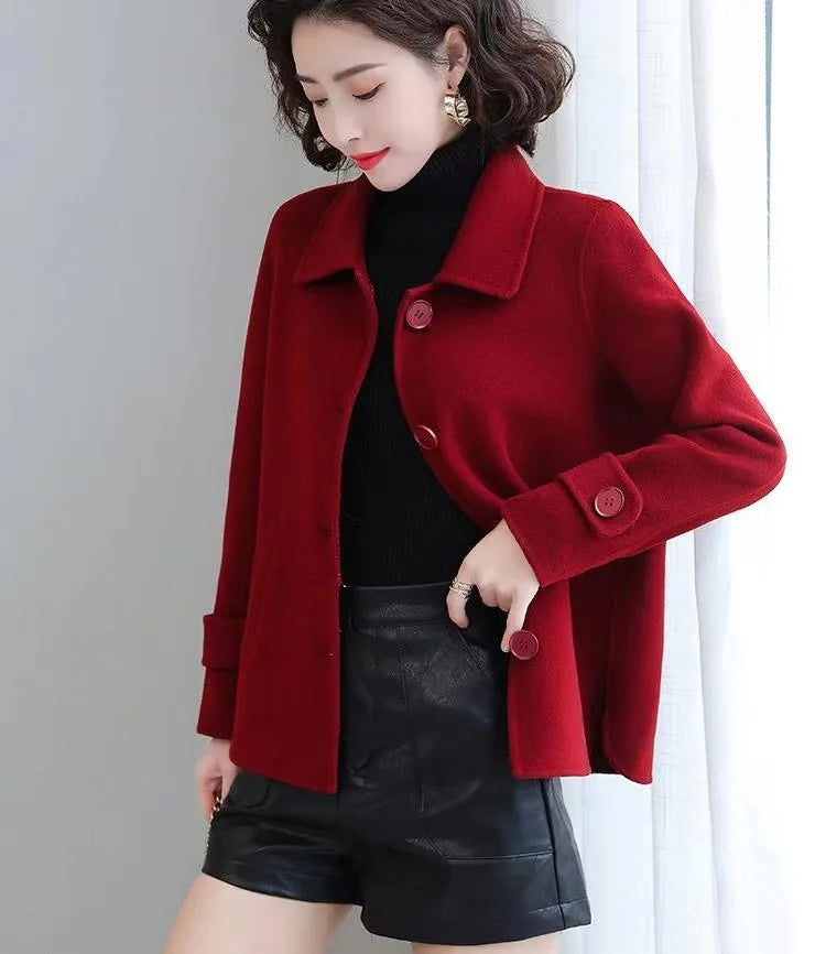 Short Woolen Casual Autumn Coat