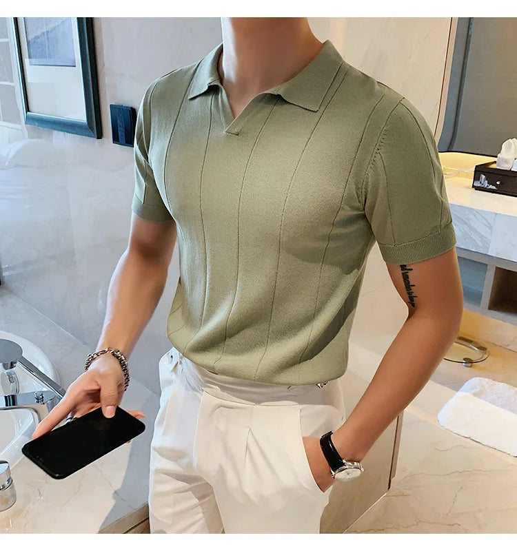 Slim Breathable Summer Knit Polo