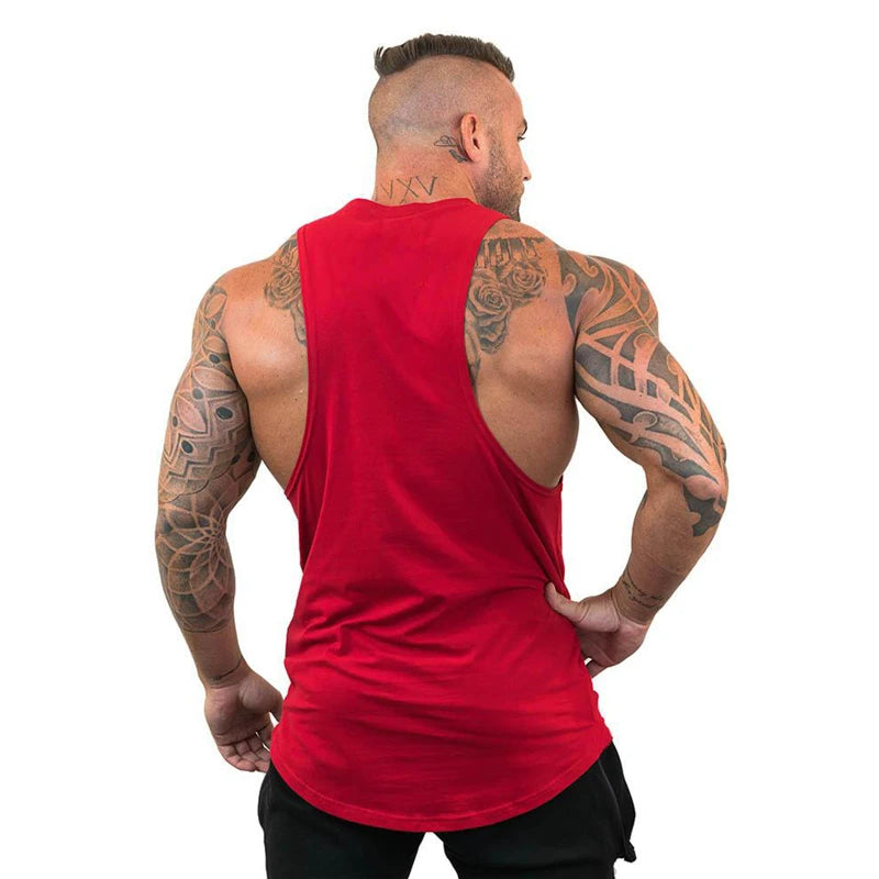 Summer Bodybuilding Tank Tops Workout Stringer Sleeveless Shirts Fitness Mens Gym Clothing Cotton Breathable Sport Muscle Vests