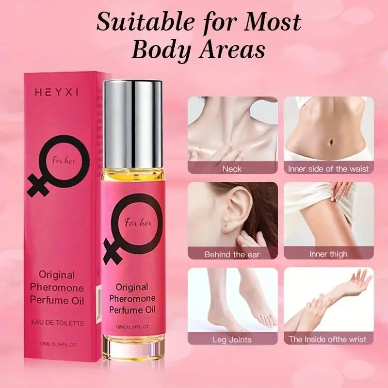 Roll-On Pheromone Perfume - Exohormone Parfum Fruity Floral Scent, Long-Lasting Fragrance, Alcohol-Free, Essential for Dates