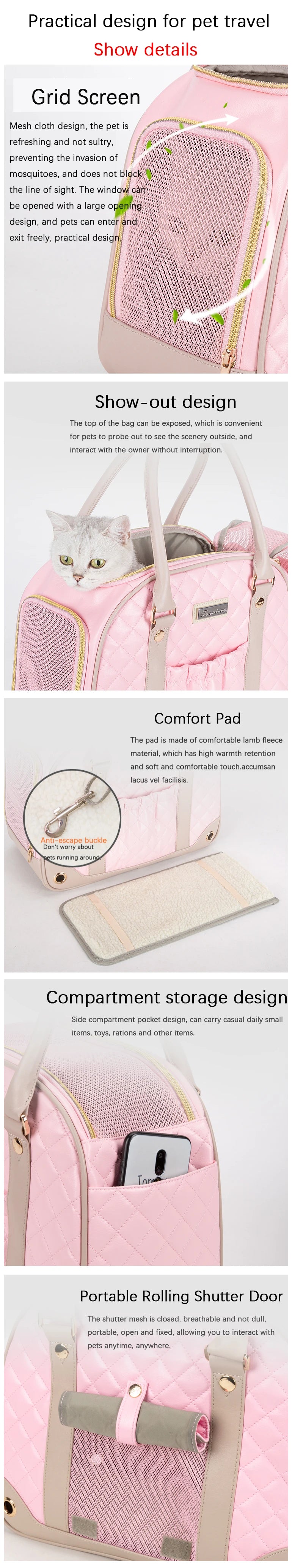 Truelove Pet Fashion Carrier Handbag Walk Outside for Small Dog and Medium Kitty Cat and Breathable TLX6971