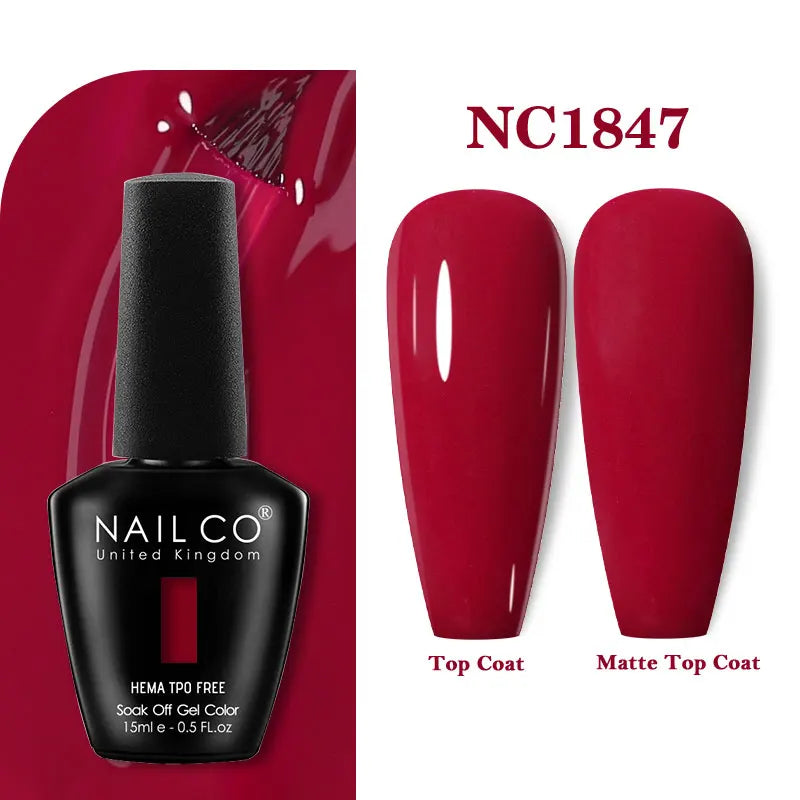 NAILCO 333 Colors Gel Nail Polish Semi Permanent Varnishes Nails Art Design Hybrid Soak Off Top Base Coat UV Gel Manicure 15ml