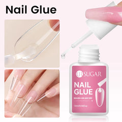 UR SUGAR 10ML Nail Glue No Need Lamp False Nail Tips Gel Cured Clear Color Nails Tools Super Strong Acrylic Tips Rhinestone Bond