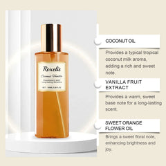 Coconut Vanilla Romantic Body Mist - Fresh Elegant Scent, Long-Lasting Natural Fragrance, Portable Daily Niche Perfume
