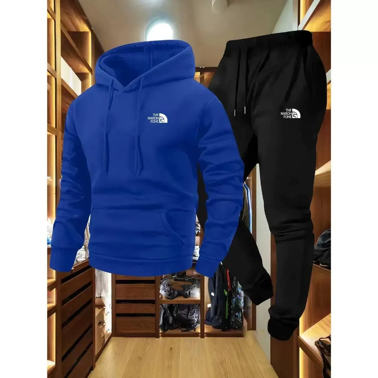 Couple Tracksuit,Printed Hoodie‑Two‑Piece Men Women Set