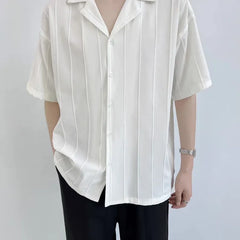 Striped Short Sleeve Shirt Men