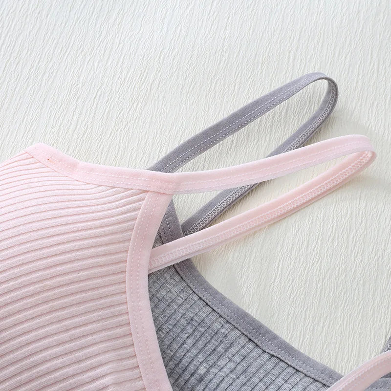 1PC Cotton Teenagers Girls Training Bras Solid Developmental Girls Sports Bras Soft Brassiere Kids Tank Tops Children Underwears