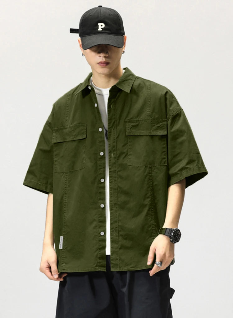 Workwear Short-Sleeved Shirt Men's New Short-Sleeved Slim Jacket Summer Men's Casual Jacket Senior Men's Student Shirt