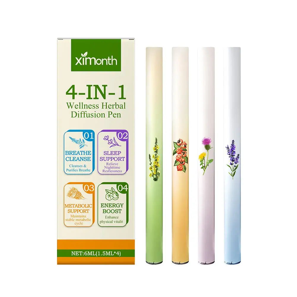 Herbal Diffuser with Mullein/Thyme/Mints Guarana/Green Tea Natural Energy Boost Clear Breathing Support for All Ages