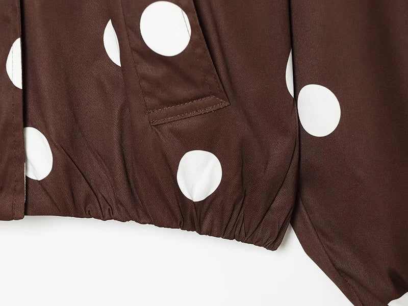 Women's Jackets Fashion Polka Dot Jacket Autumn Women Long Sleeve Loose Jackets Coats Streetwear Female Outerwear Tops