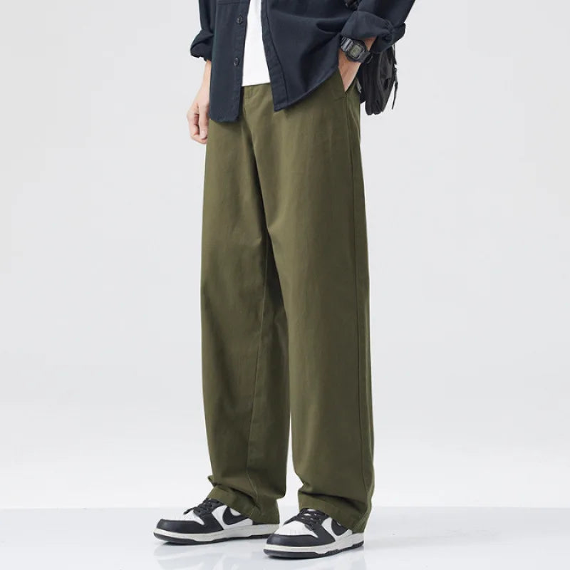 Retro Cotton Straight Casual Pants
