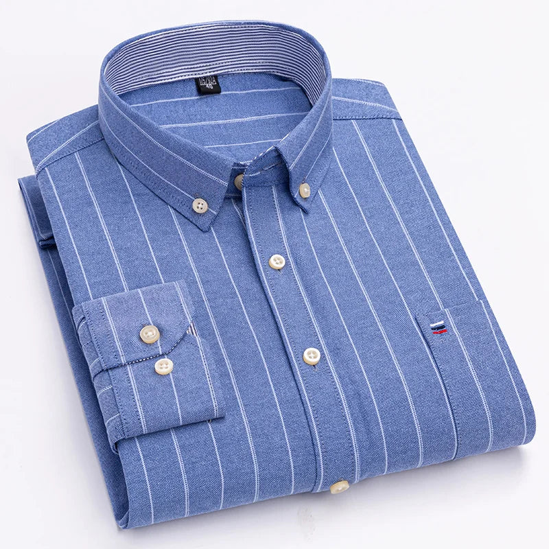 Oxford Striped Cotton Casual Shirt
