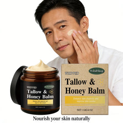 Beef Tallow Honey Balm for Men Lasting Moisturizing Dryness Soothing Skin Firming Smoothing Roughness Anti Aging Face Cream