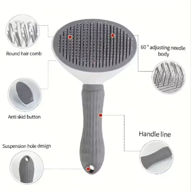 Pet Dog Brush Cat Comb Self Cleaning Pet Hair Remover Brush For Dogs Cats Grooming Tools Pets Dematting Comb Dogs Accessories