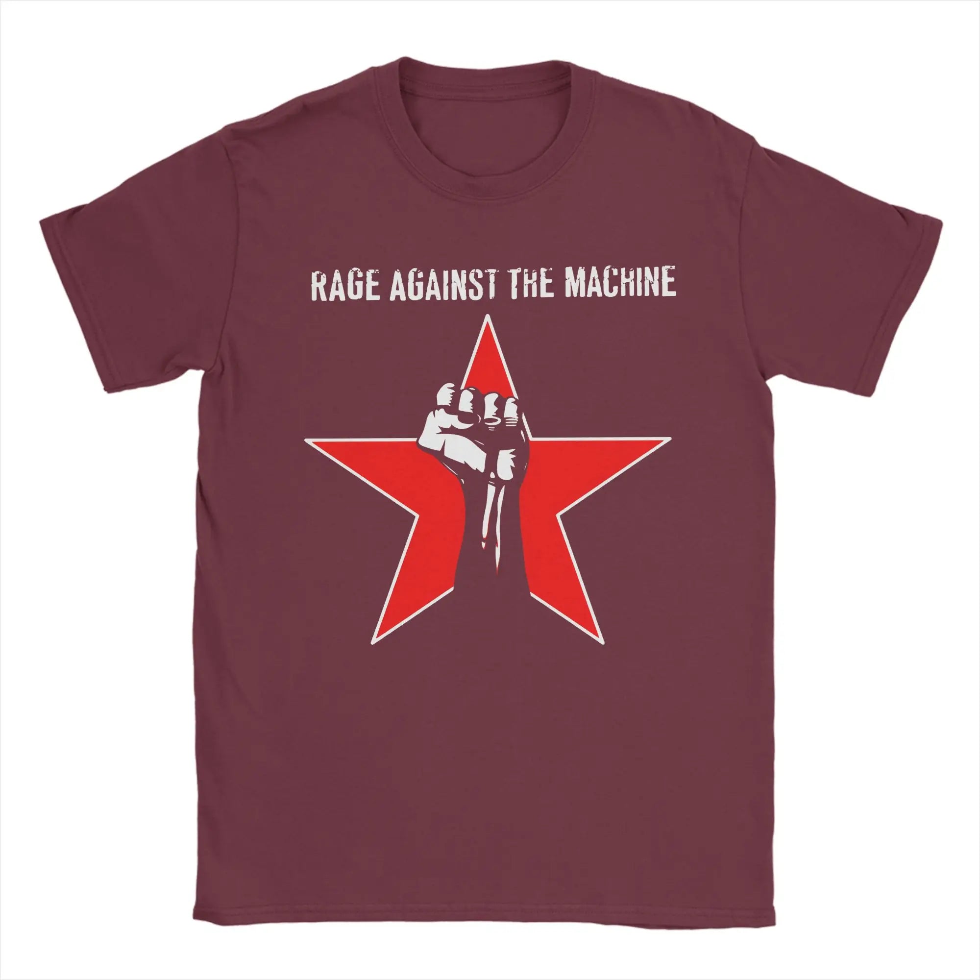 Rage Against the Machine T Shirts for Men 100% Cotton Unique T-Shirt Round Neck  Tee Shirt Short Sleeve Clothes Big Size