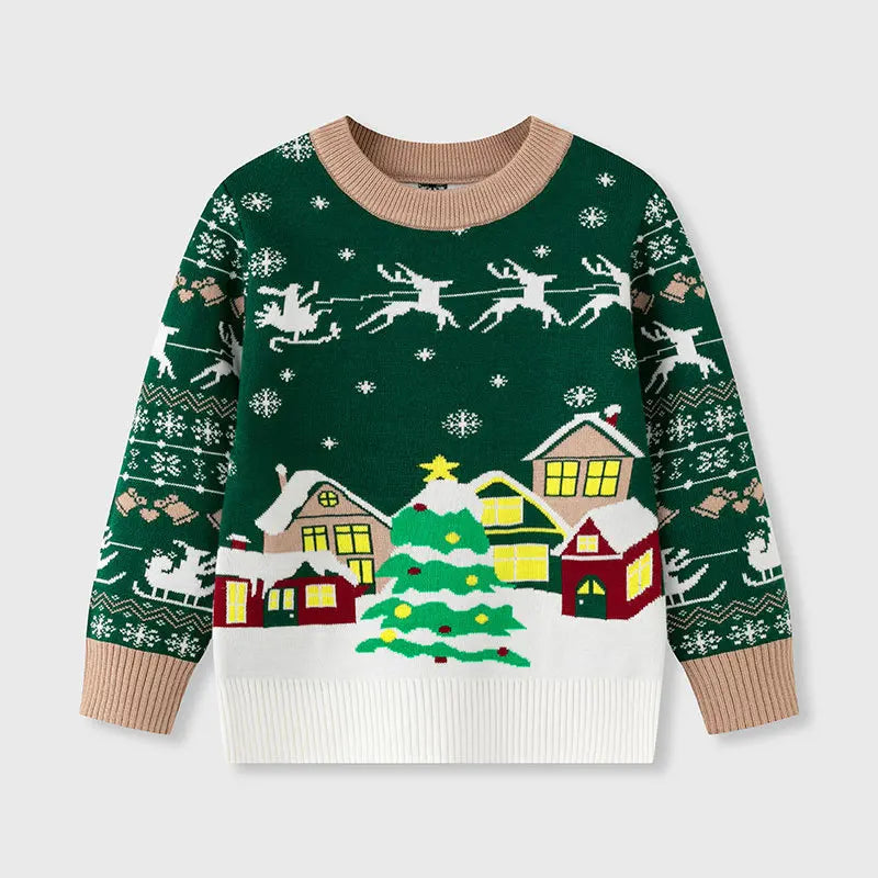 Winter Cartoon Knit Kids Pullover Sweater
