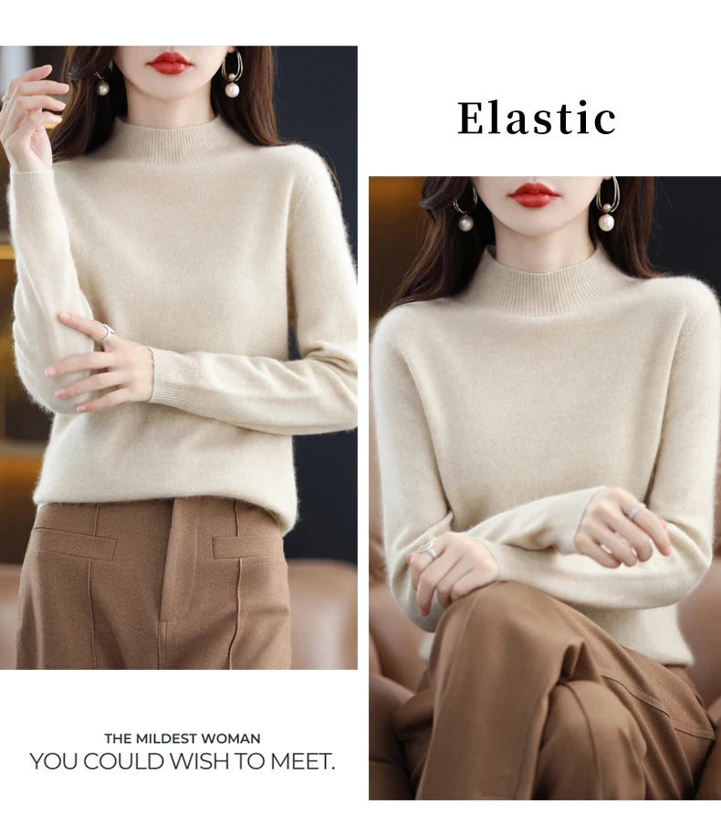Merino Wool Mock Neck Pullover
