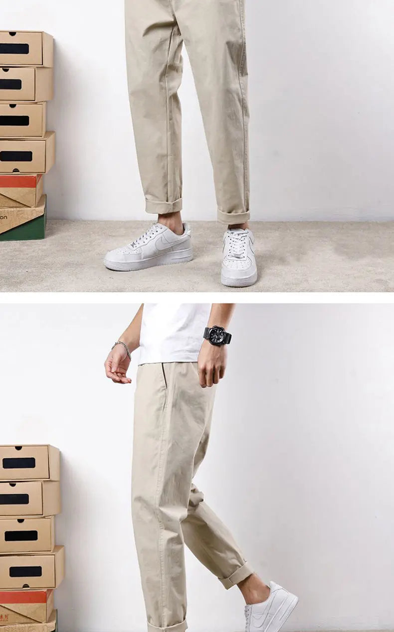 Korean Casual Elastic Cargo Pants