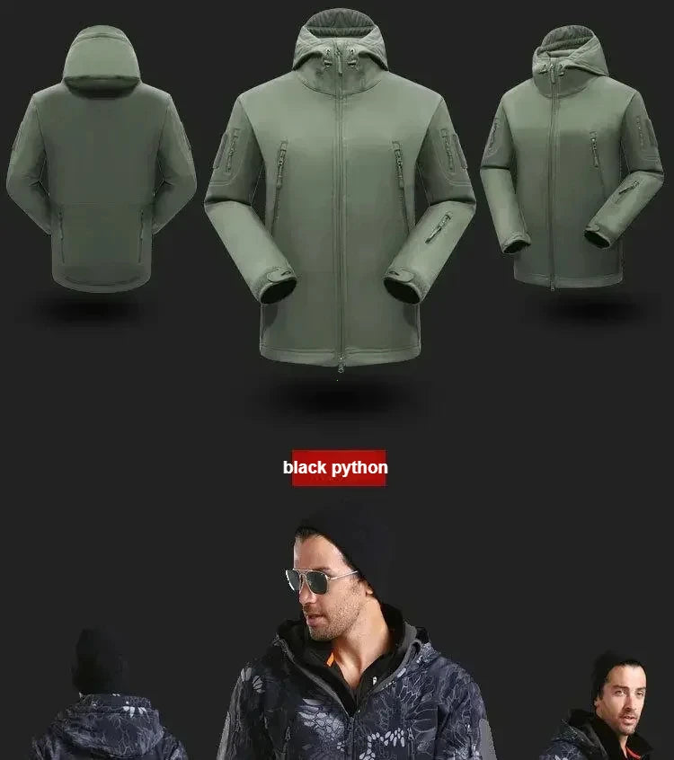 Winter Autumn Fleece Thermal Waterproof Suit Men Jacket Tactical Outdoor Fishing Hiking Camping Tracksuits Coat