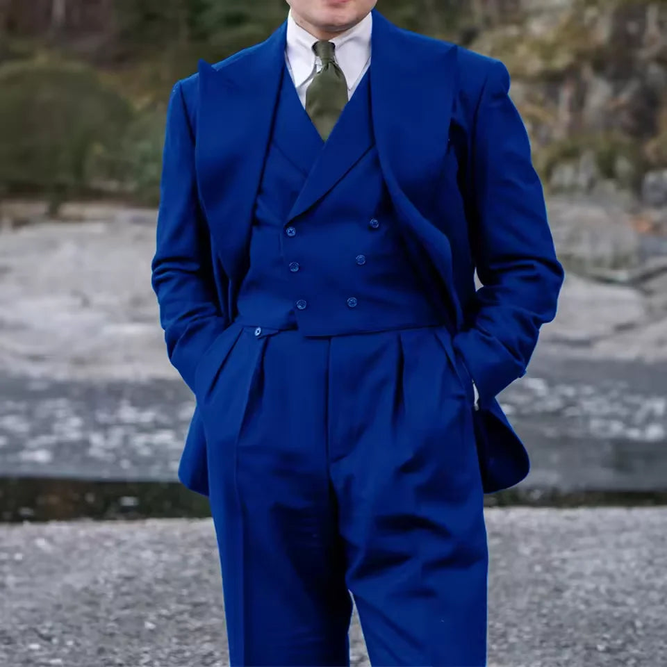 Elegant Double Breasted Three Piece Suit