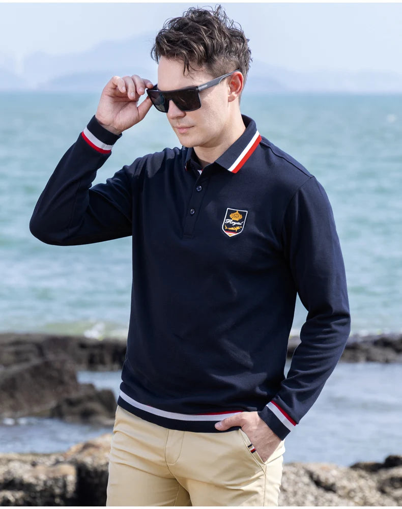 Thick Cotton Embroidered Polo Shirt