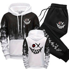 Men's Tracksuit  Men Two Piece Sets Versatile Casual Jogging Sweatshirts Fashion Comfort Daily Sports Simple Splashed Ink Hoodie