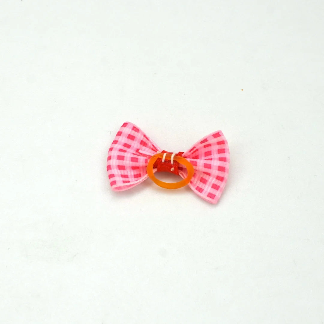 10pcs Creativity Pet Hair Accessories Bow Polyester Cute Puppy Bow with Rubber Band Suitable for Dogs Cat Grooming Accessories