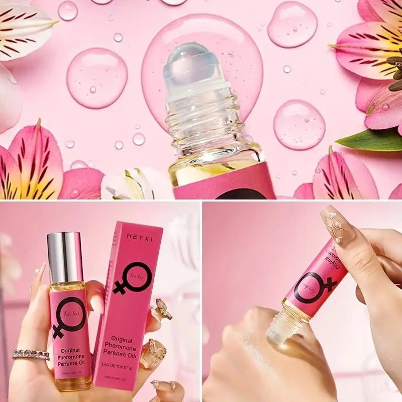 Roll-On Pheromone Perfume - Exohormone Parfum Fruity Floral Scent, Long-Lasting Fragrance, Alcohol-Free, Essential for Dates