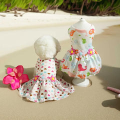 Adorable Printed Puppy Summer Dress