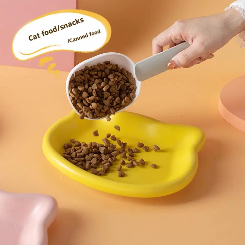 1PC Cat-Shaped Pet Bowls, Pastel Color Cute Animal Design, Non-Slip Pet Food Dish, Ideal for Cats, Trendy Pet Accessory for Home