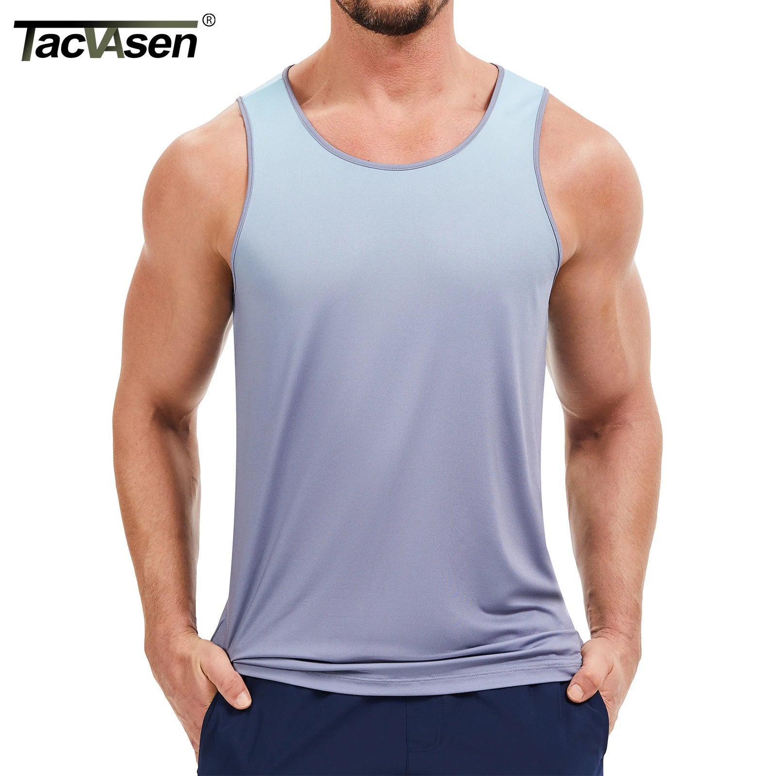 TACVASEN Men's Muscle Tank Top Quick Dry Sleeveless Workout Gym Shirt Athletic Running Fitness Lightweight Stretch Summer Top