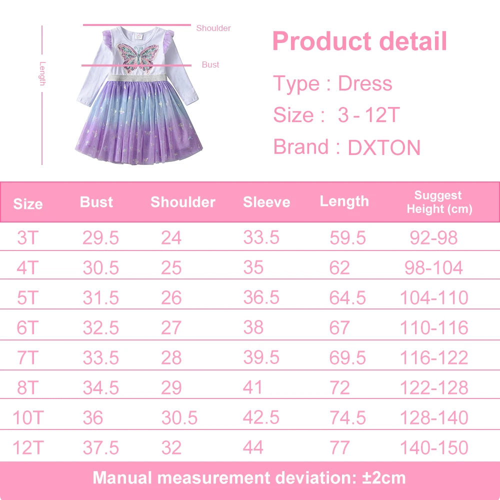 Butterfly Gradient Princess Girls Dress