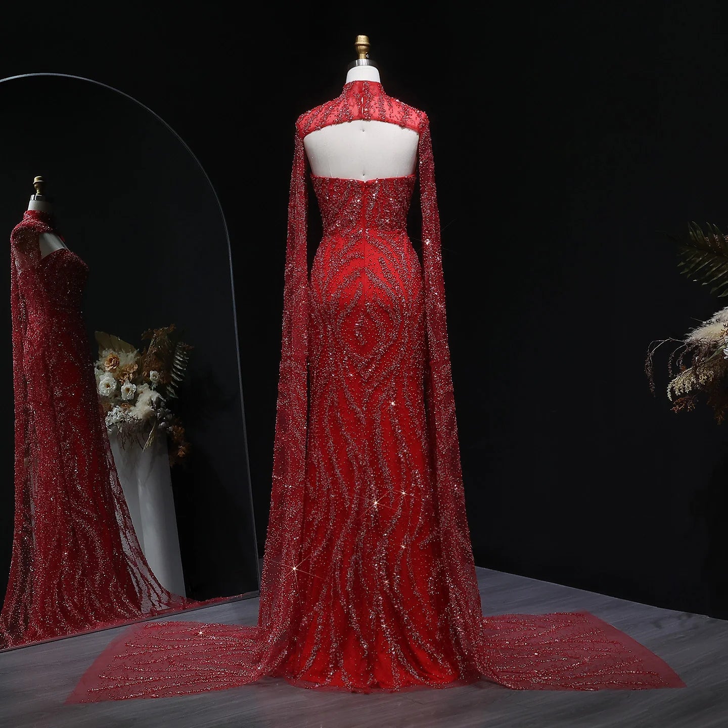 Sharon Said 2026 Luxury Evening Party Gowns Women' s Wedding Prom Dresses with Flowing Sleeves Elegant Mermaid SS663 Customized