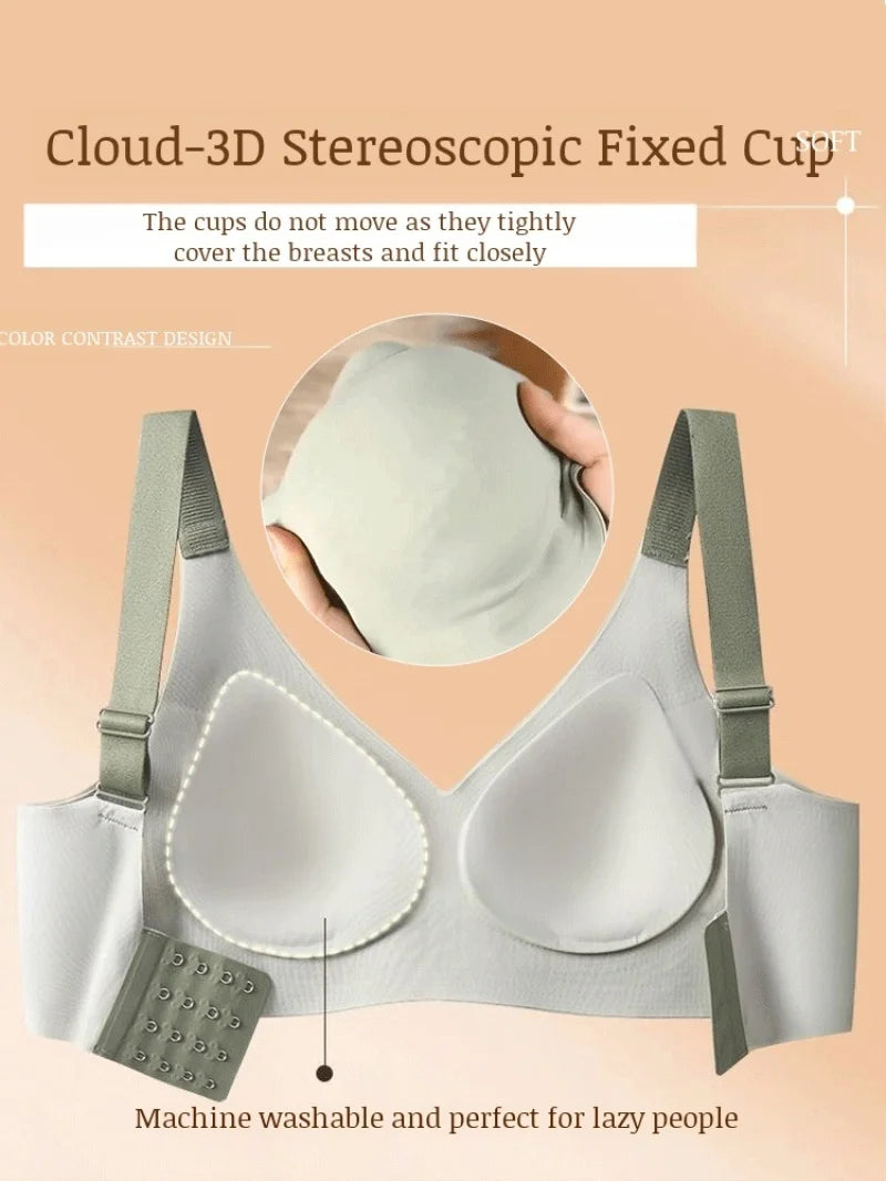 Women's Sports Bra AntiSagging Adjustable Small Breasts Love Heart Color Collision  Seamless High Elasticity Lift Shapewear