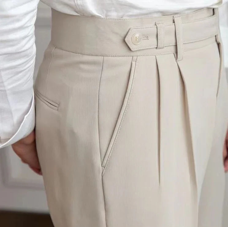 Classic Pleated Business Suit Trousers