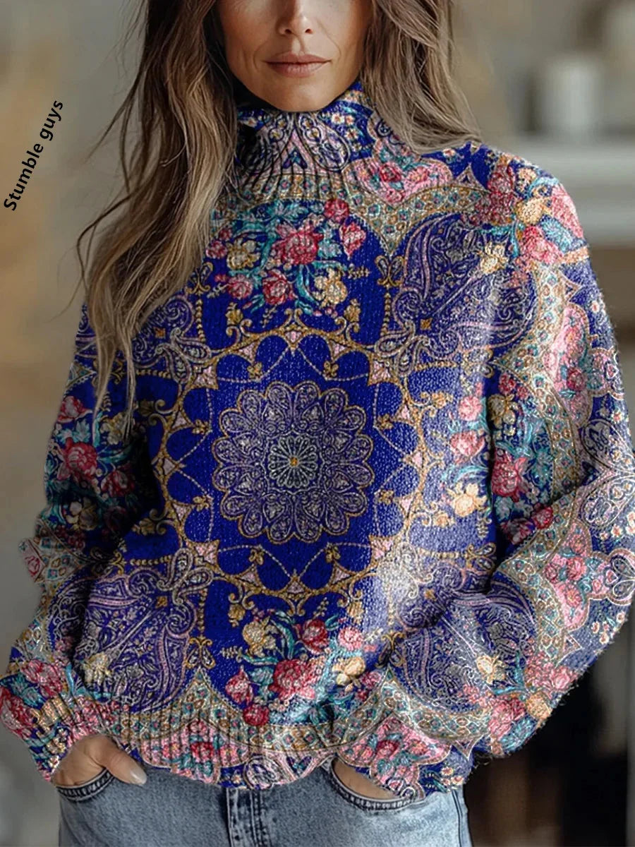 Festive Printed Winter Knit Sweater