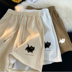 Oversized Graphic Basketball Style Shorts